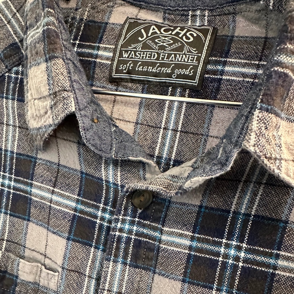 Jach's Washed Flannel Mens button down shirt